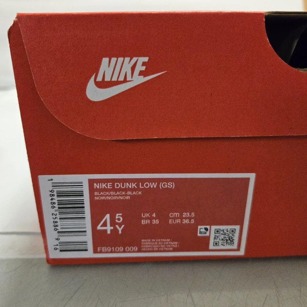 Nike‎ Dunk Low GS Triple Black Big Kids Shoes